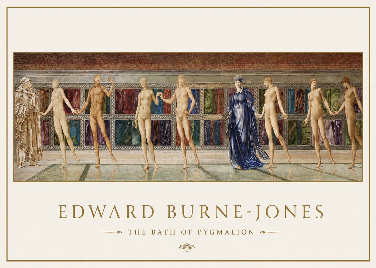 Edward Burne-Jones The Bath of Pygmalion No1 - Poszter
