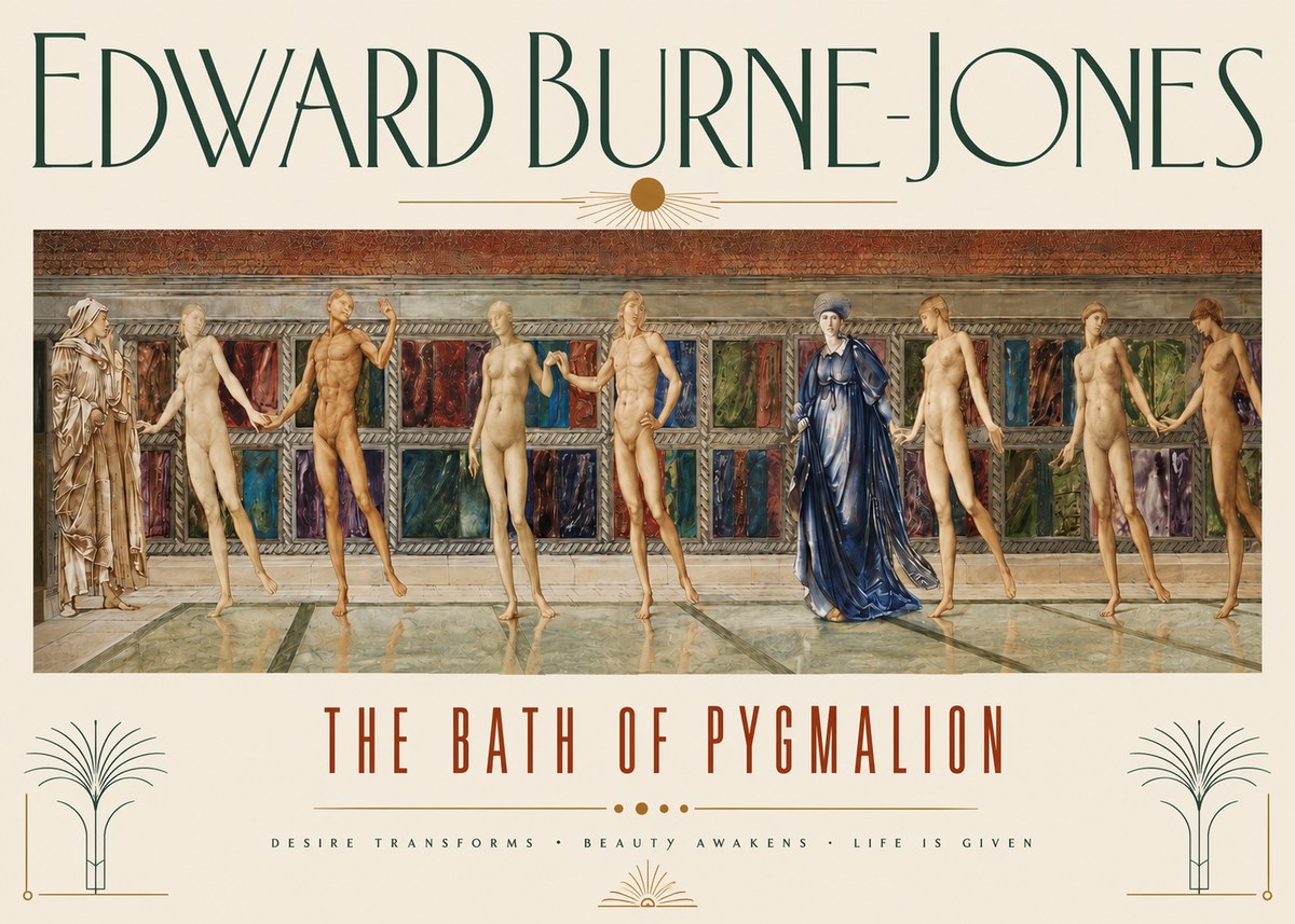 Edward Burne-Jones The Bath of Pygmalion No3 - Poszter