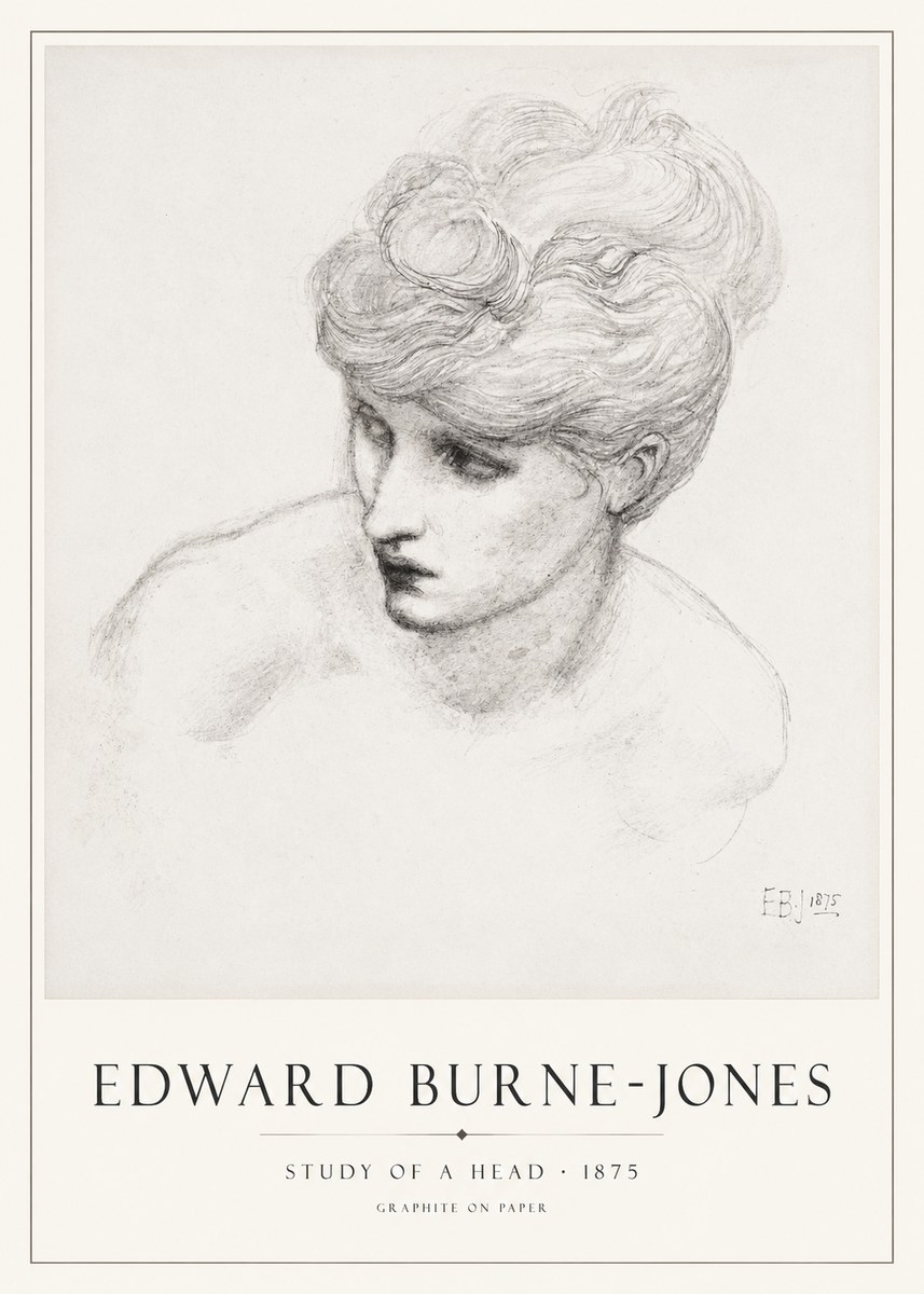 Edward Burne-Jones Study of a Head No1 - Poszter