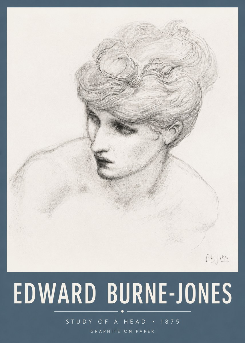 Edward Burne-Jones Study of a Head No5 - Poszter