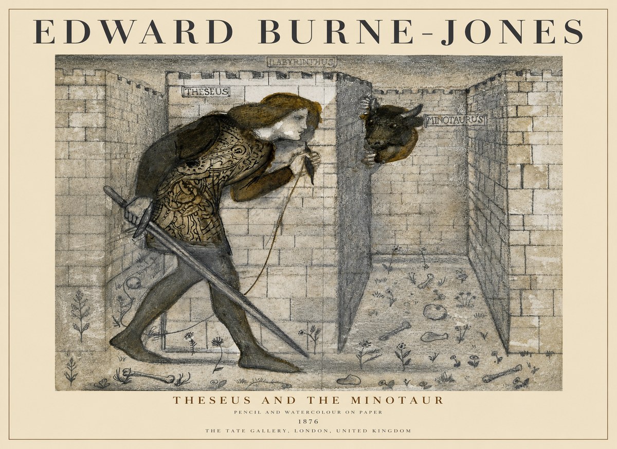 Edward Burne-Jones Theseus and the Minotaur No1 - Poszter