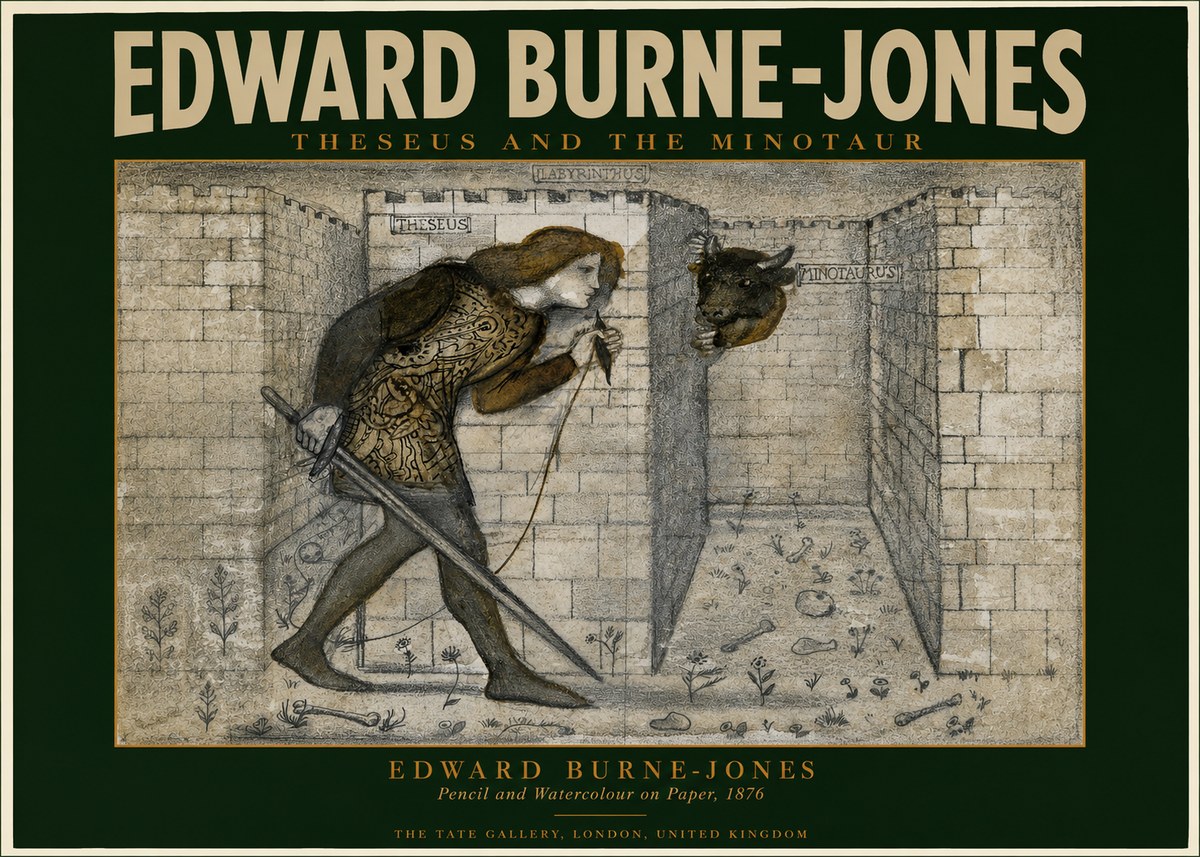 Edward Burne-Jones Theseus and the Minotaur No2 - Poszter