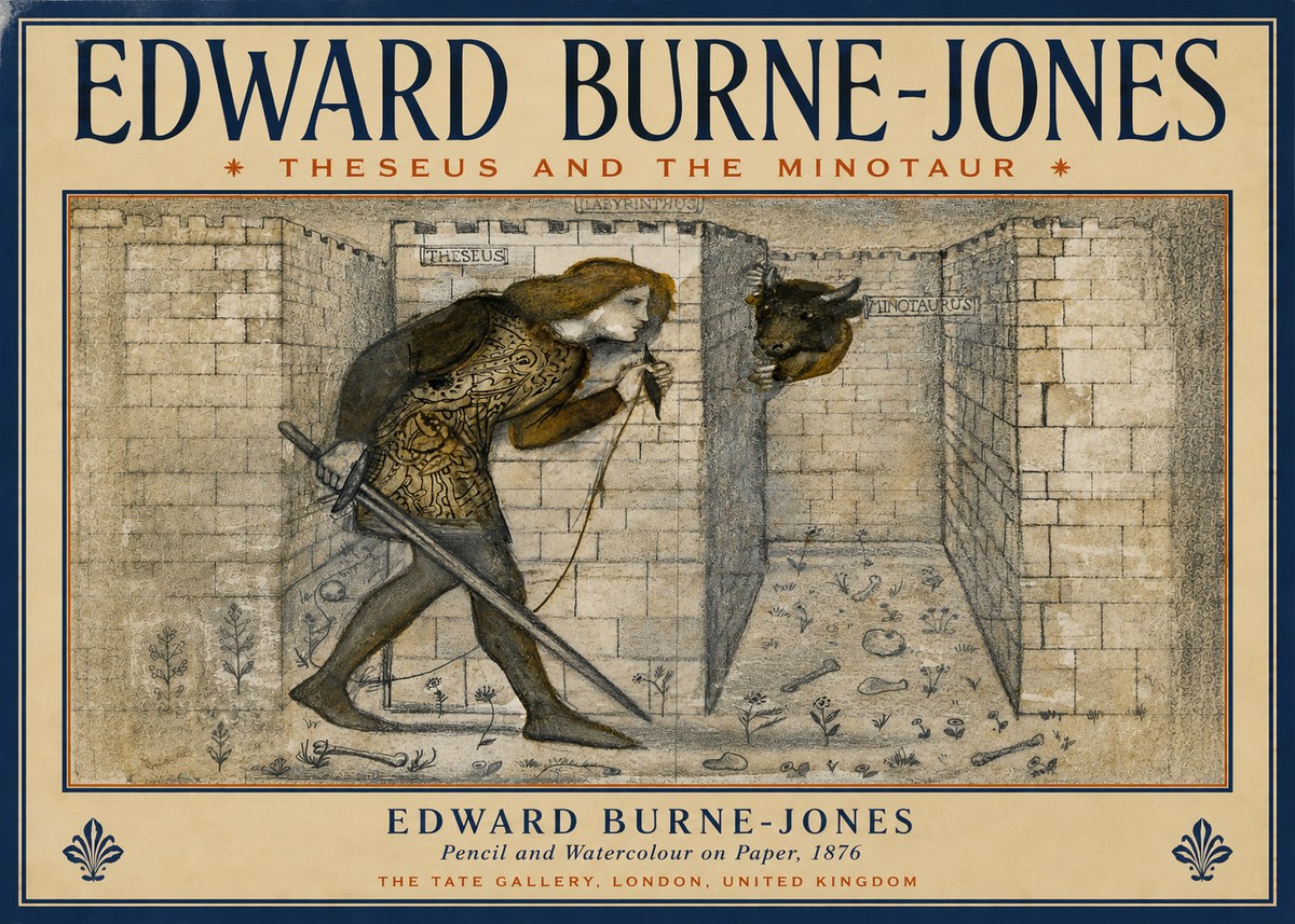 Edward Burne-Jones Theseus and the Minotaur No4 - Poszter