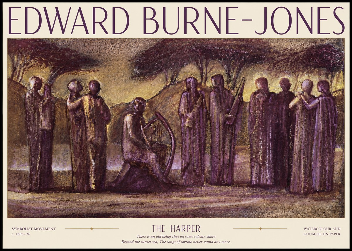 Edward Burne-Jones The Harp of Life No6 - Poszter