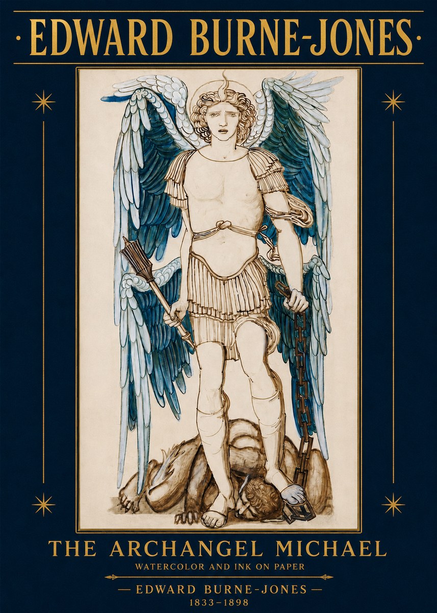 Edward Burne-Jones The Archangel Michael No2 - Poszter