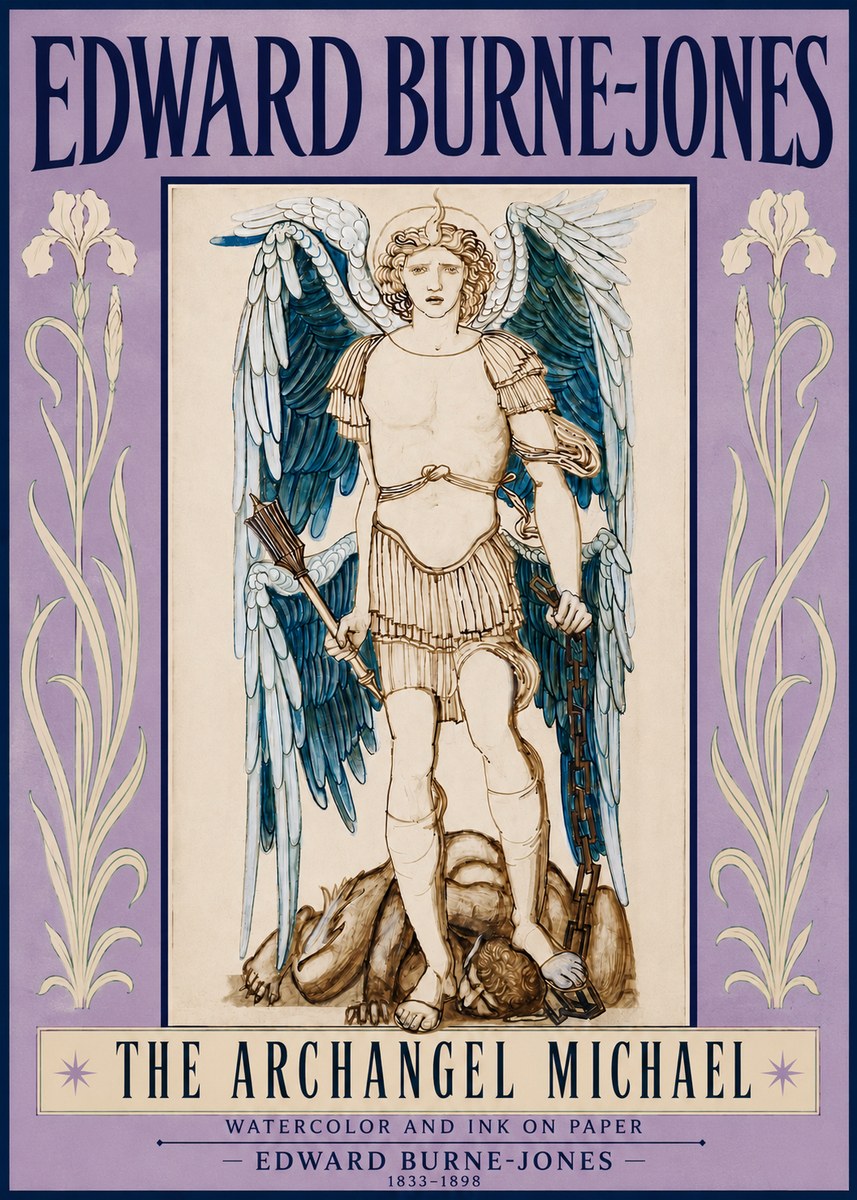 Edward Burne-Jones The Archangel Michael No3 - Poszter