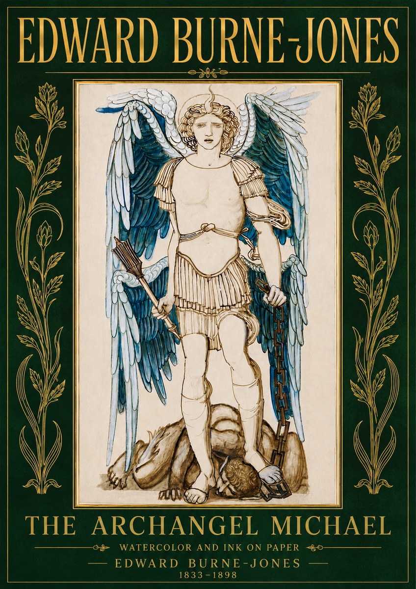 Edward Burne-Jones The Archangel Michael No4 - Poszter