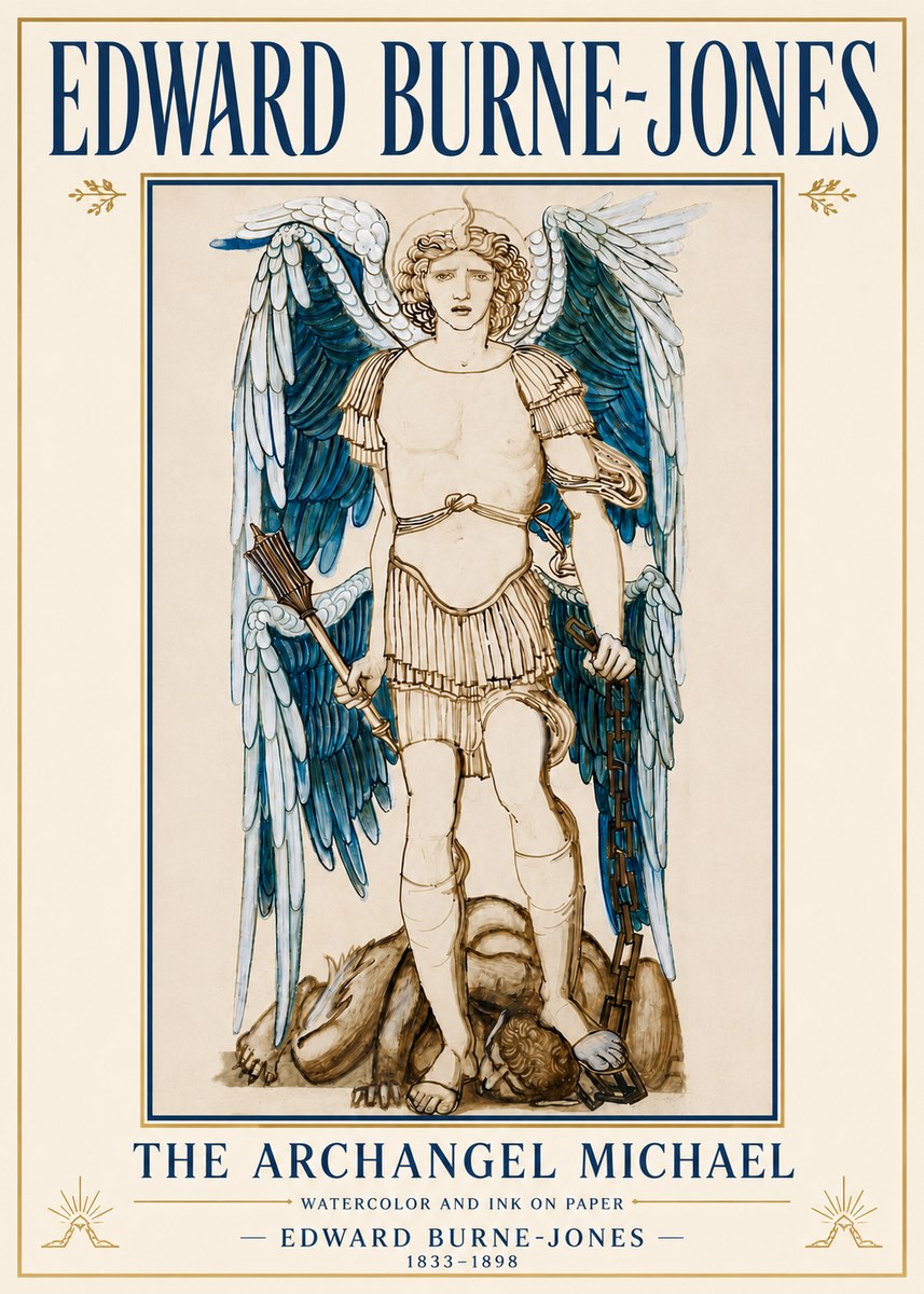 Edward Burne-Jones The Archangel Michael No5 - Poszter