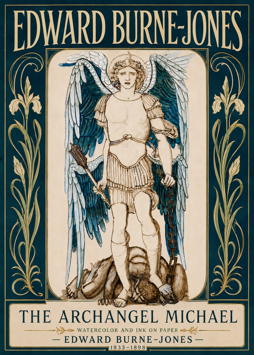 Edward Burne-Jones The Archangel Michael No6 - Poszter