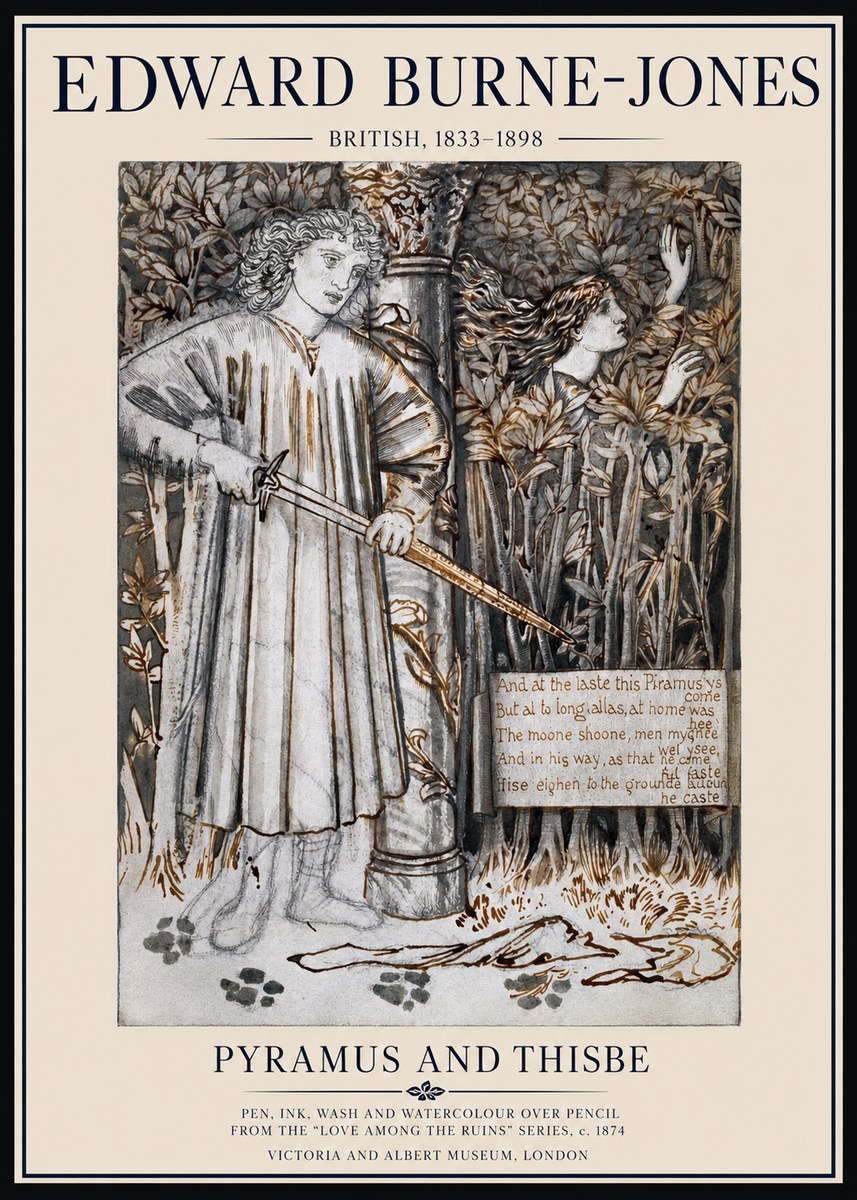 Edward Burne-Jones Pyramus and Thisbe No1 - Poszter