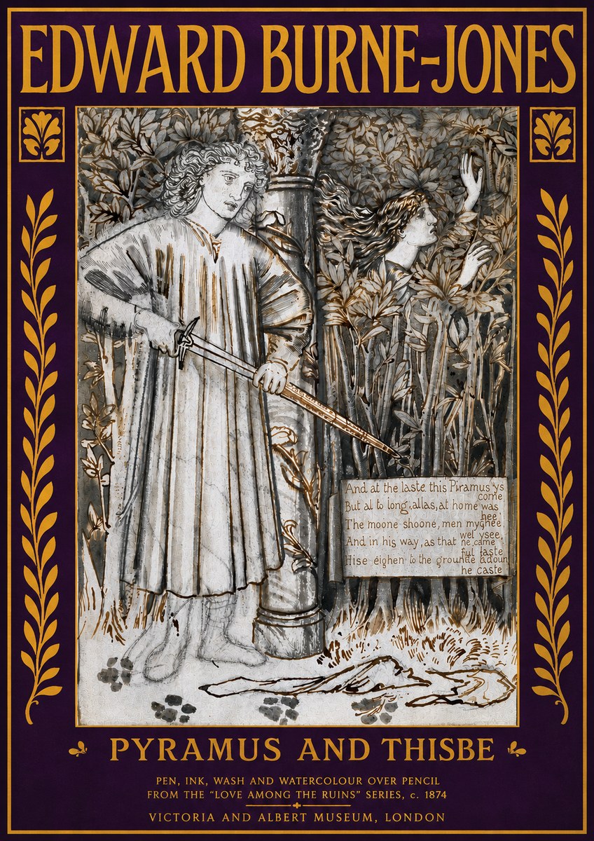 Edward Burne-Jones Pyramus and Thisbe No4 - Poszter