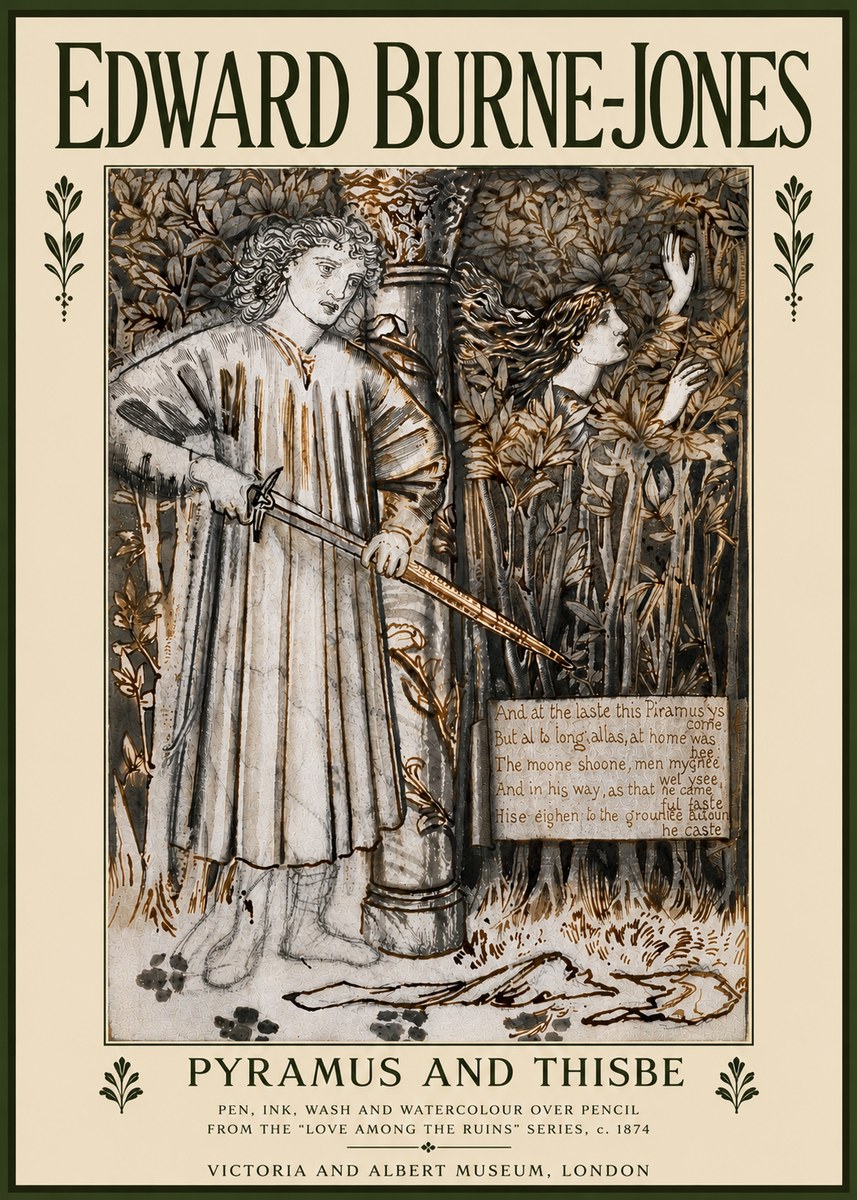 Edward Burne-Jones Pyramus and Thisbe No5 - Poszter
