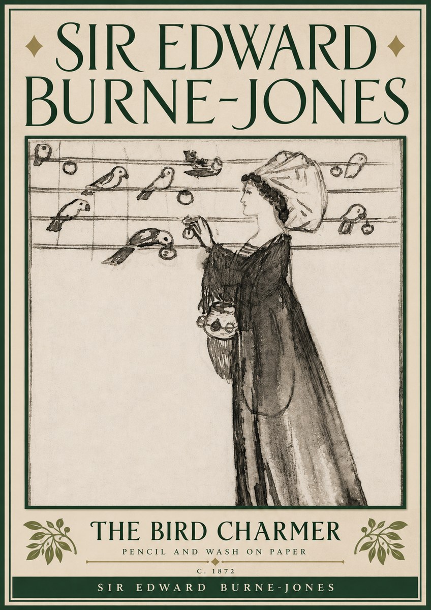 Edward Burne-Jones The Bird Charmer No6 - Poszter