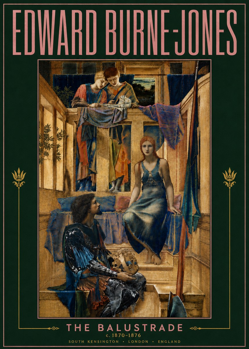 Edward Burne-Jones The Balustrade No5 - Poszter