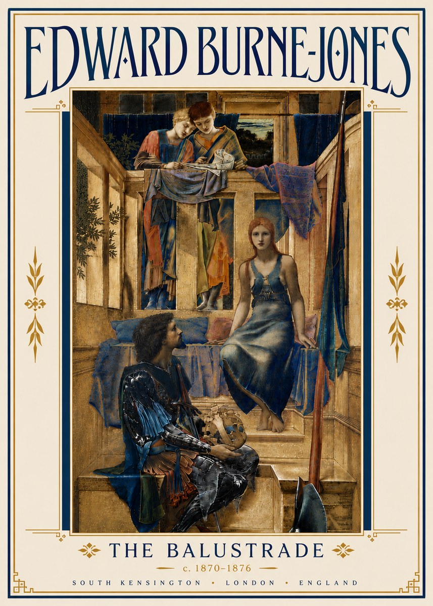 Edward Burne-Jones The Balustrade No6 - Poszter