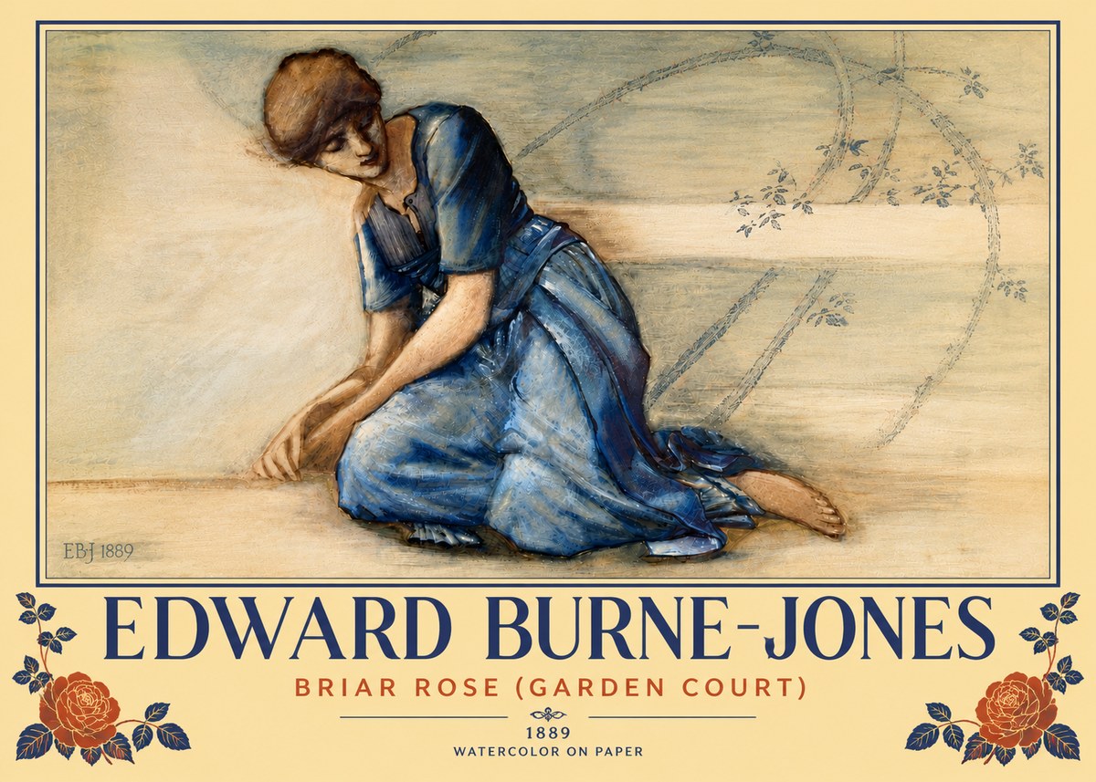 Edward Burne-Jones Briar Rose (Garden Court) No6 - Poszter