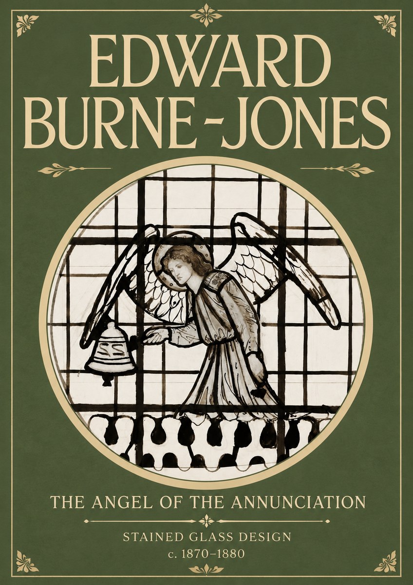 Edward Burne-Jones The Angel of the Annunciation (Stained Glass Design) No4 - Poszter
