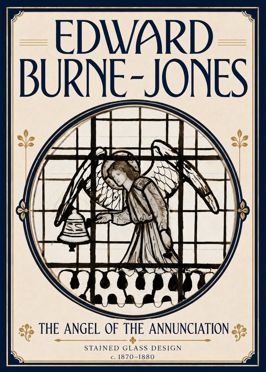 Edward Burne-Jones The Angel of the Annunciation (Stained Glass Design) No5 - Poszter
