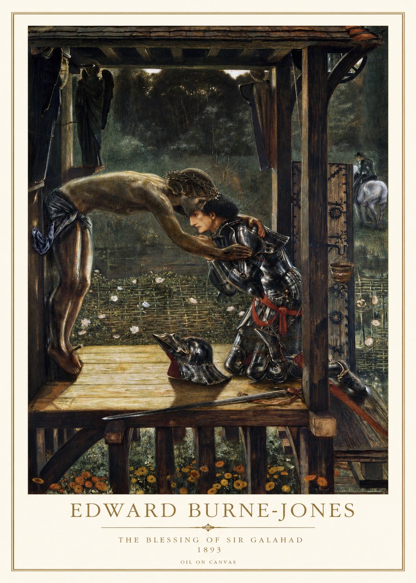 Edward Burne-Jones The Blessing of Sir Galahad No1 - Poszter