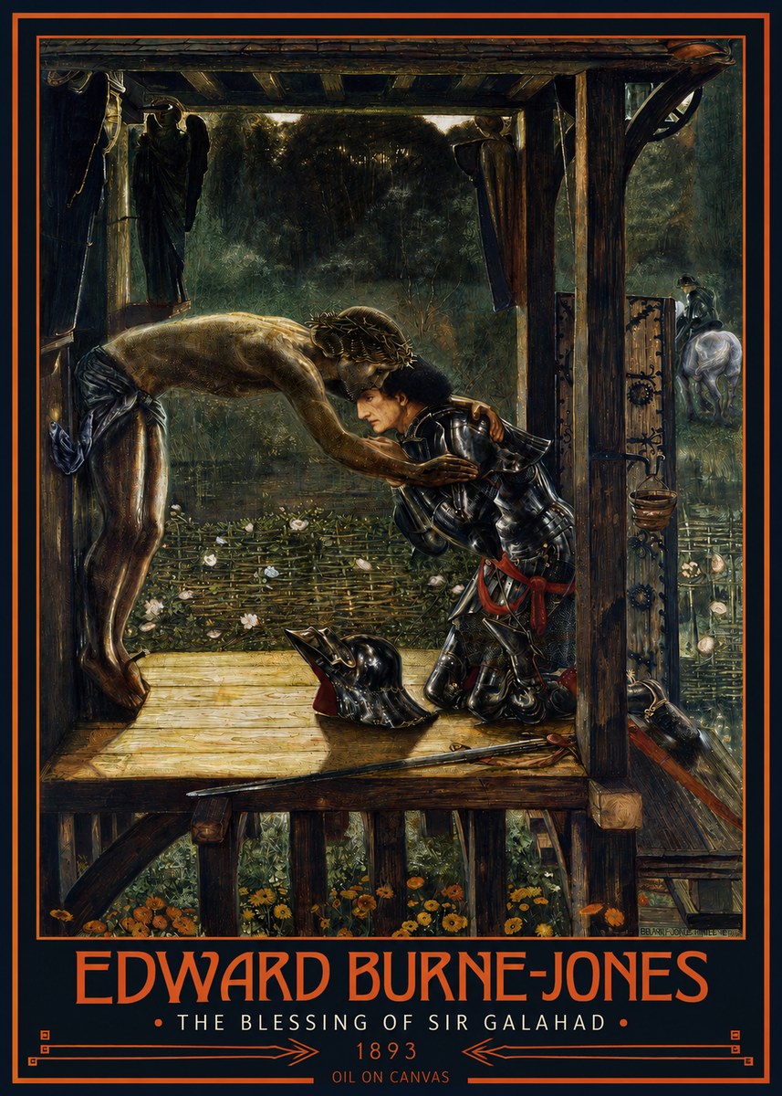 Edward Burne-Jones The Blessing of Sir Galahad No2 - Poszter