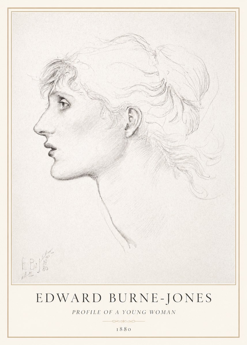 Edward Burne-Jones Profile of a Young Woman No1 - Poszter