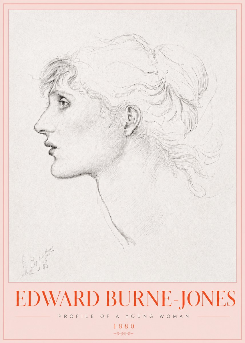 Edward Burne-Jones Profile of a Young Woman No3 - Poszter