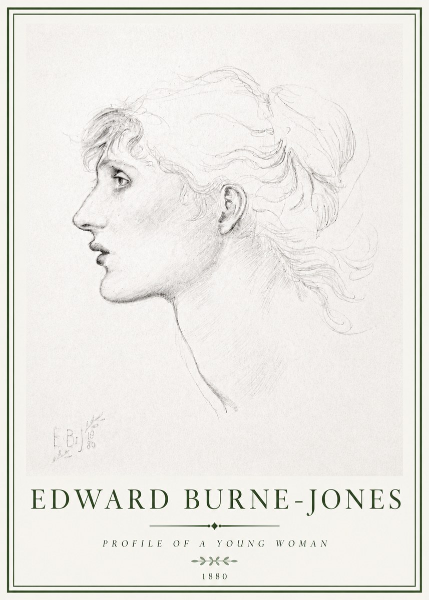 Edward Burne-Jones Profile of a Young Woman No4 - Poszter
