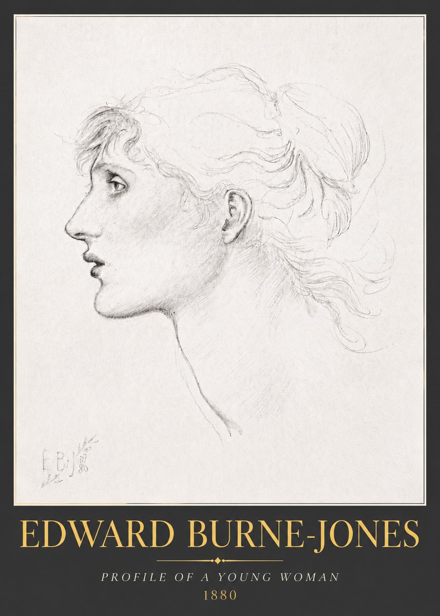 Edward Burne-Jones Profile of a Young Woman No5 - Poszter