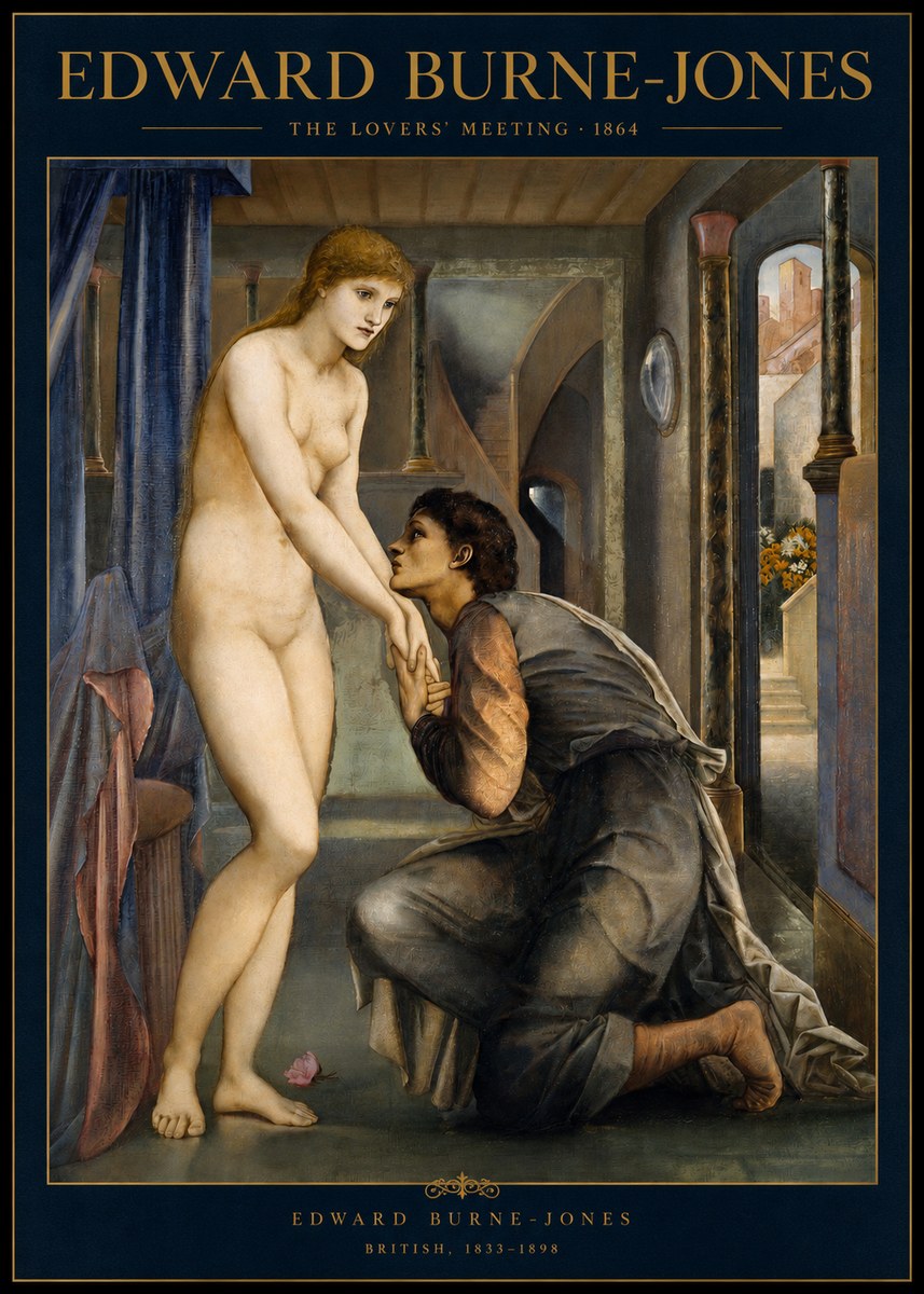 Edward Burne-Jones The Lovers' Meeting No2 - Poszter