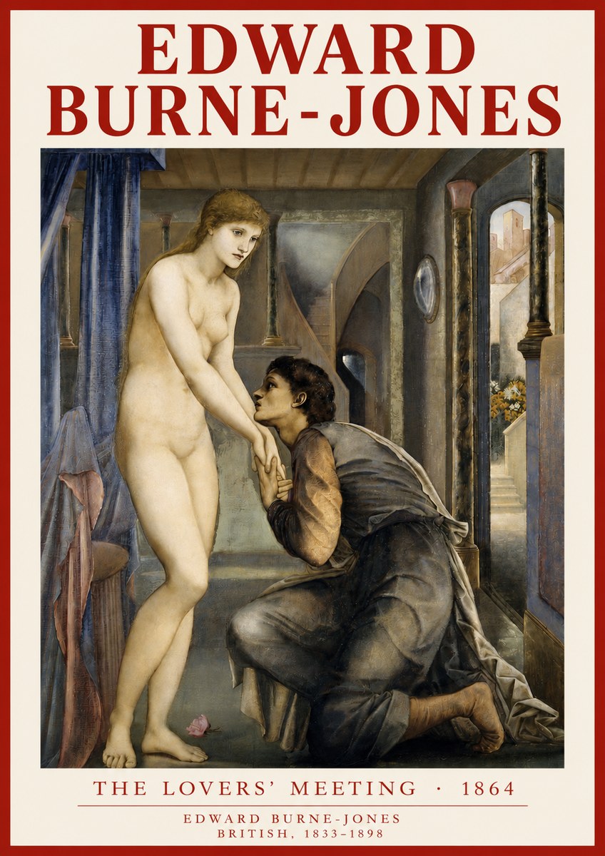 Edward Burne-Jones The Lovers' Meeting No3 - Poszter