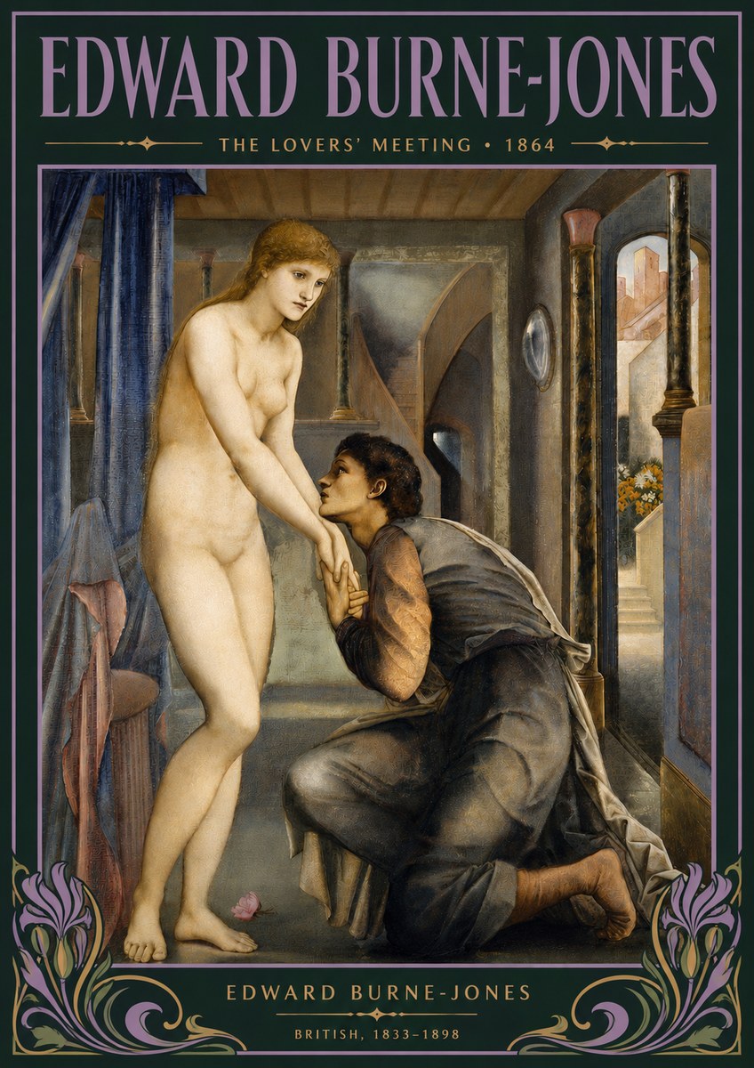 Edward Burne-Jones The Lovers' Meeting No4 - Poszter
