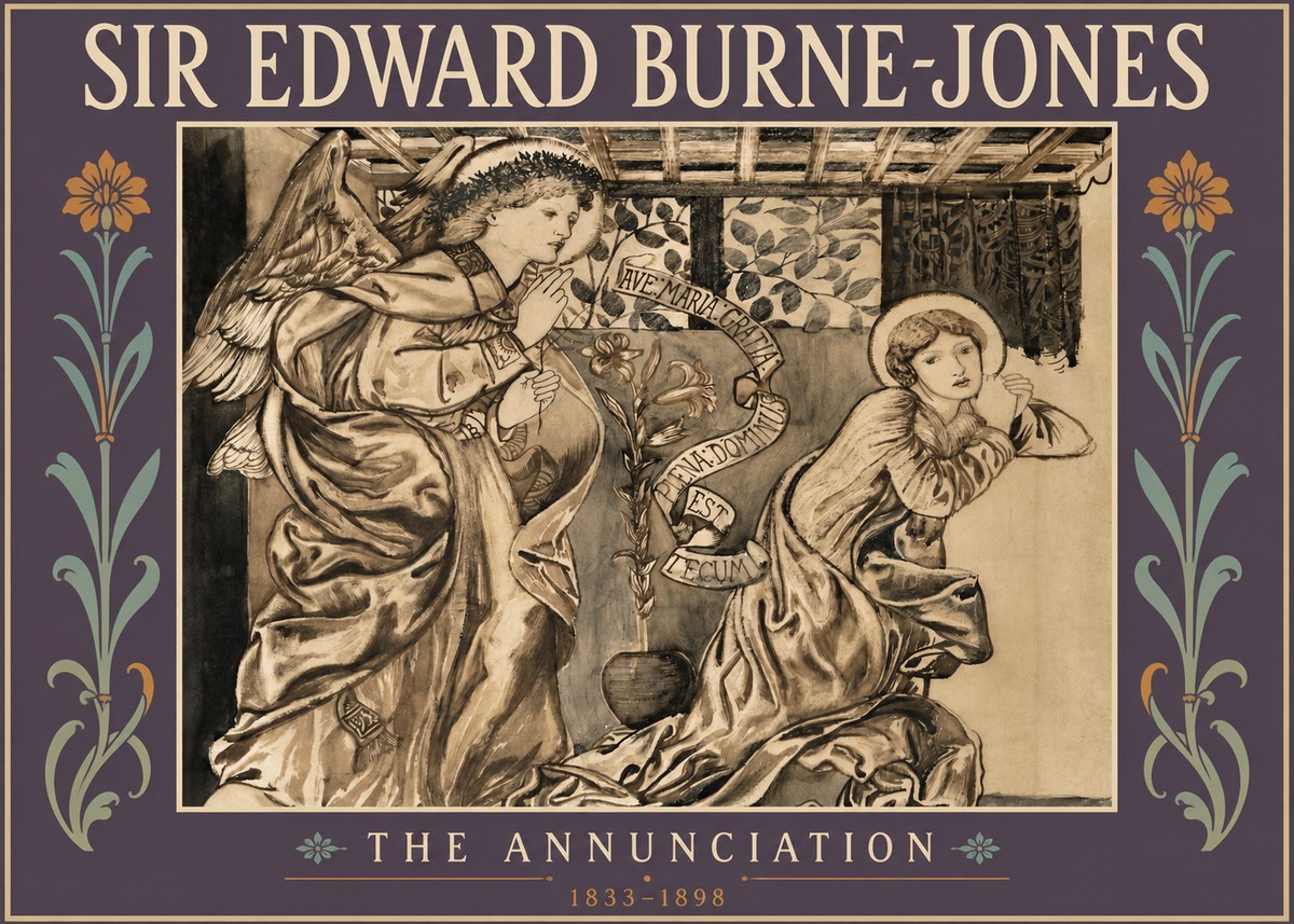 Edward Burne-Jones The Annunciation II No4 - Poszter