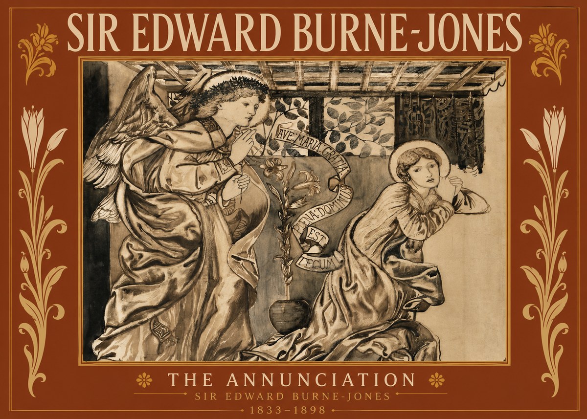 Edward Burne-Jones The Annunciation II No5 - Poszter