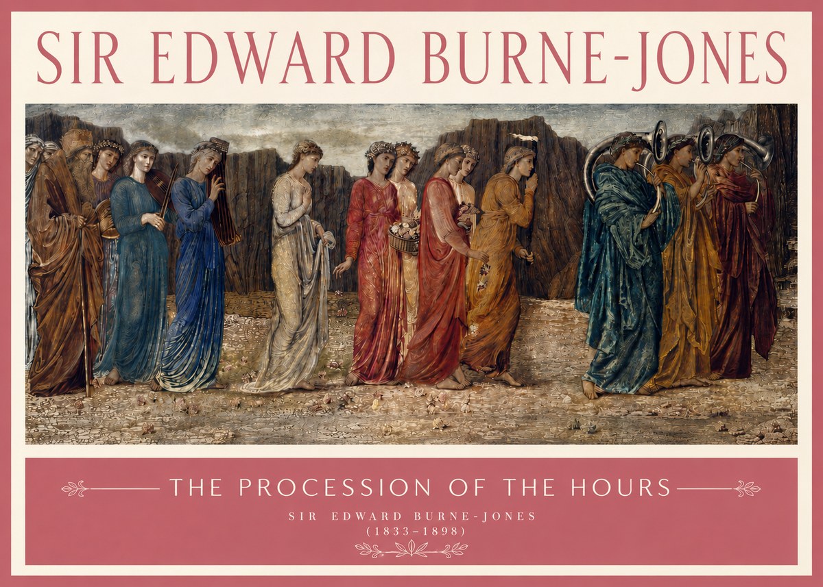 Edward Burne-Jones The Procession of the Hours No3 - Poszter