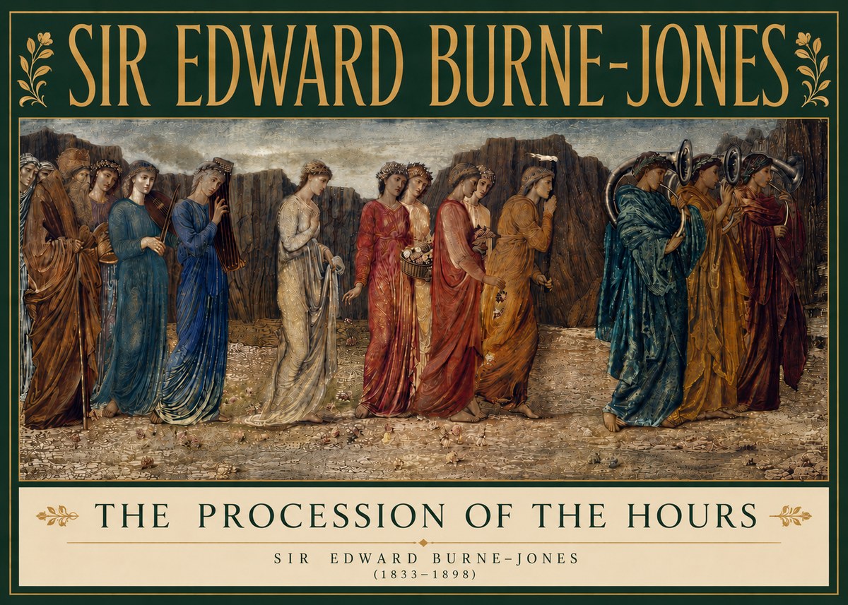 Edward Burne-Jones The Procession of the Hours No5 - Poszter