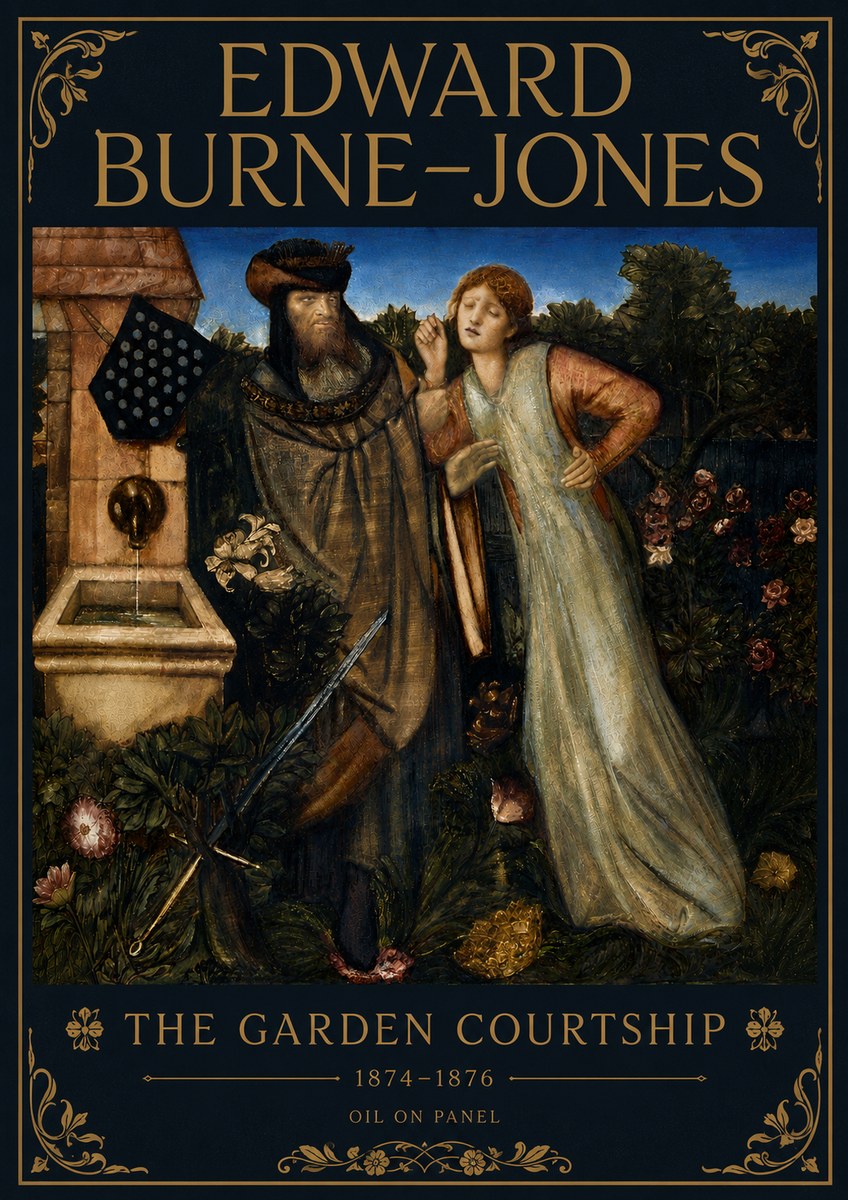 Edward Burne-Jones The Garden Courtship No6 - Poszter