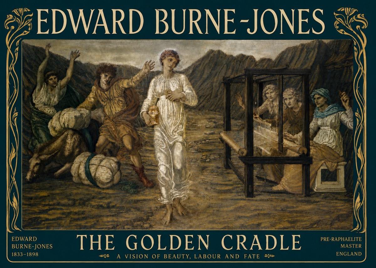 Edward Burne-Jones The Golden Cradle No4 - Poszter
