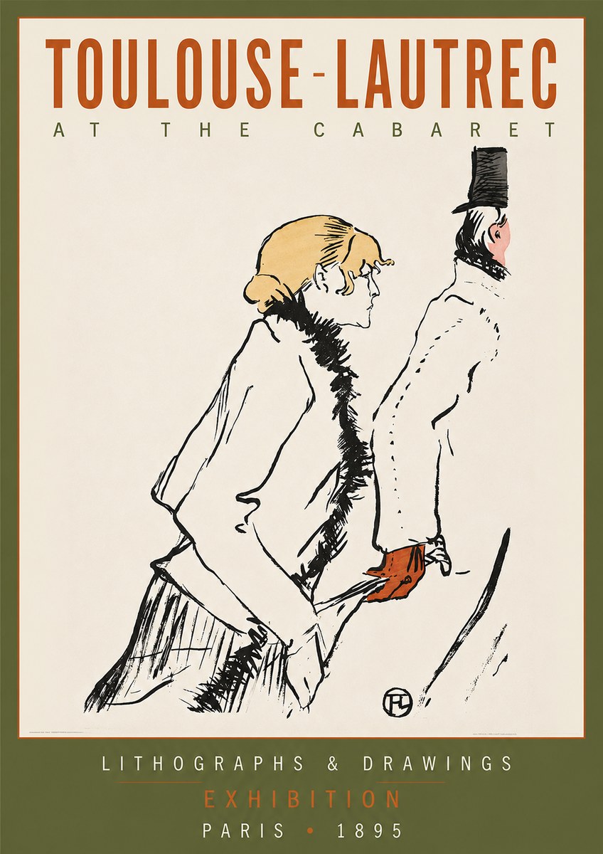 Toulouse-Lautrec At the Cabaret No2 - Poszter
