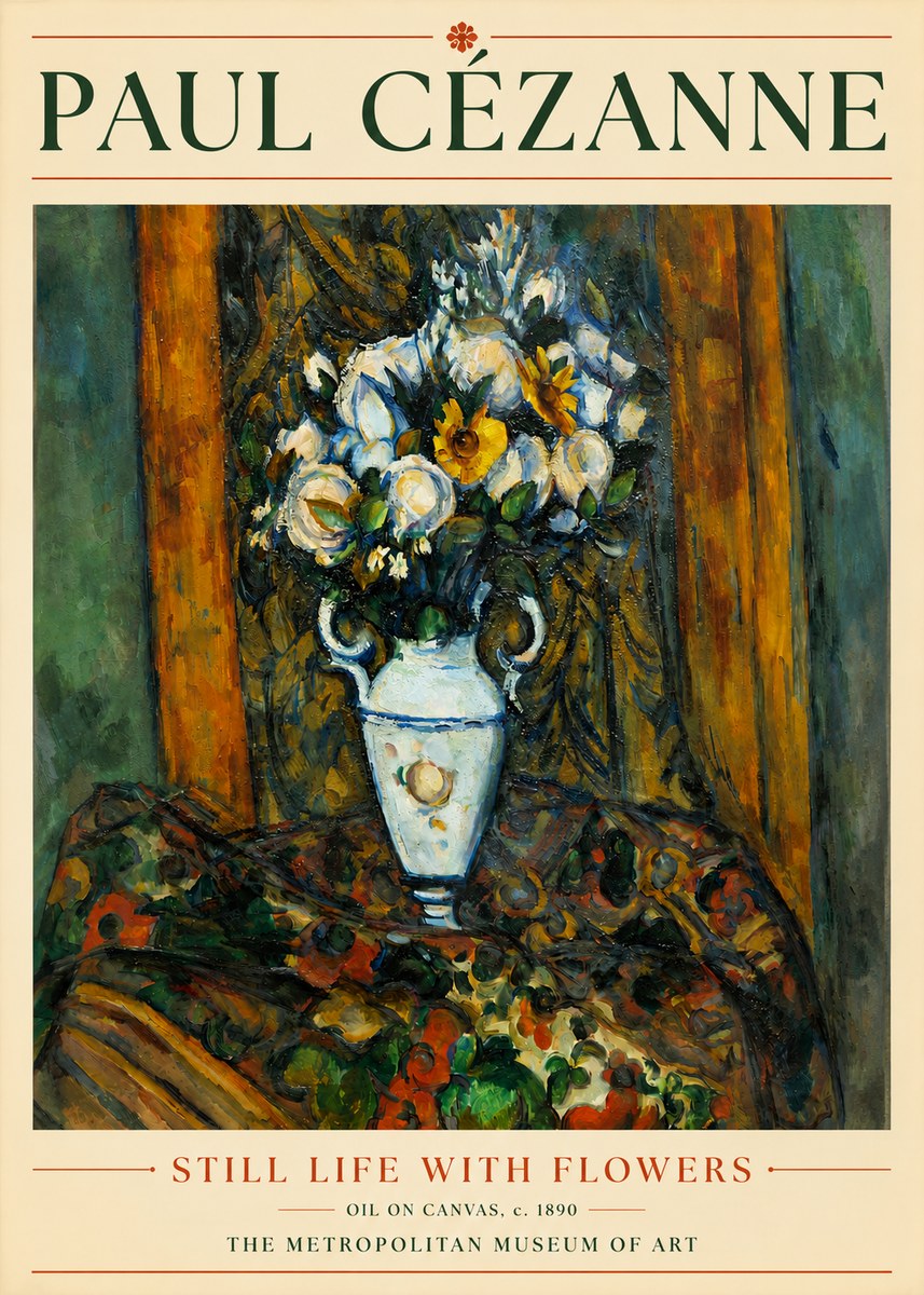 Paul Cézanne Still Life with Flowers No3 - Poszter