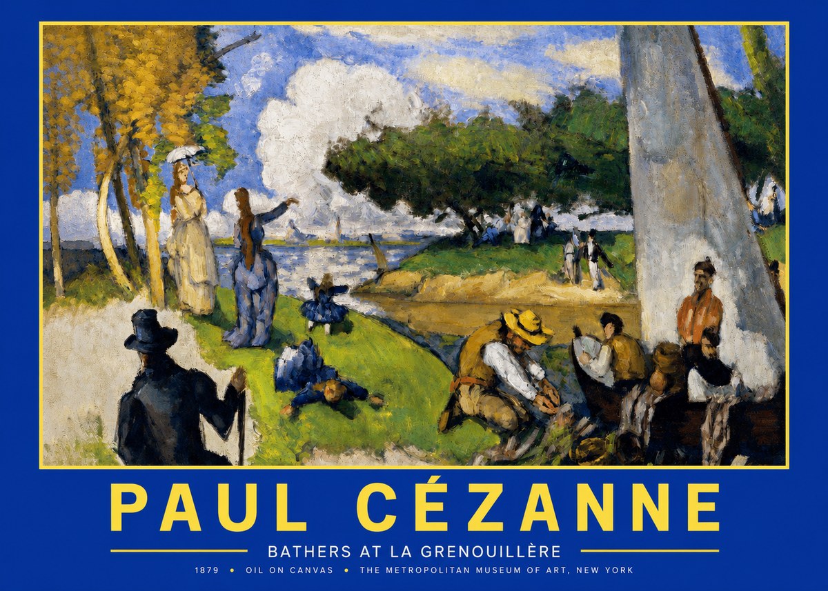 Paul Cézanne Bathers at La Grenouillère No2 - Poszter