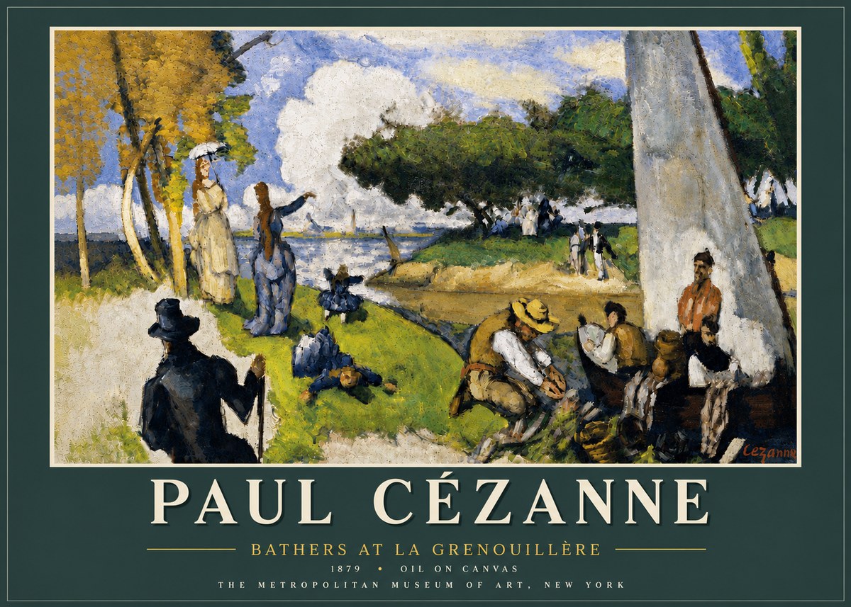 Paul Cézanne Bathers at La Grenouillère No5 - Poszter