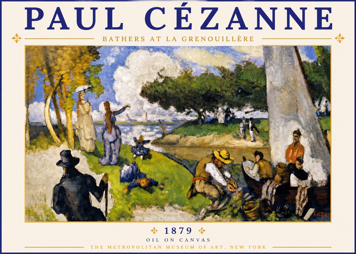 Paul Cézanne Bathers at La Grenouillère No6 - Poszter