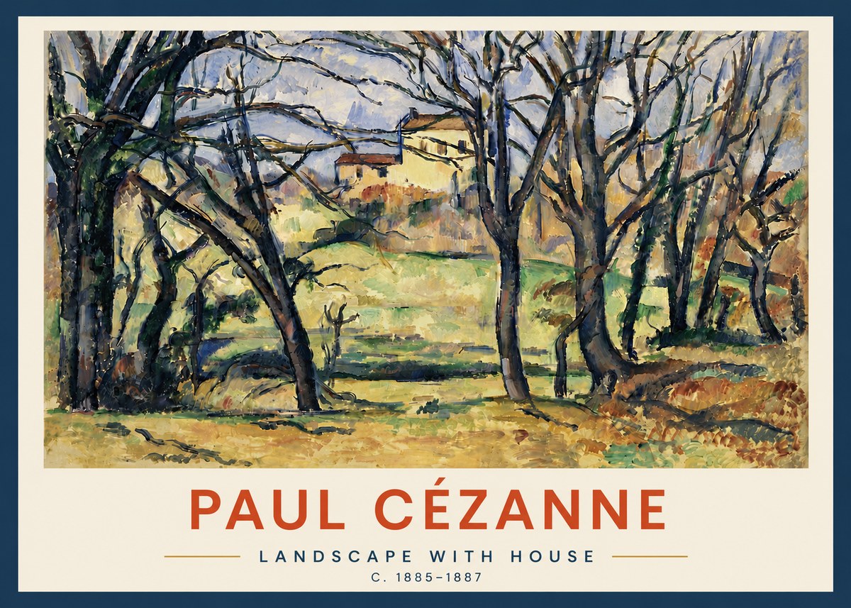 Paul Cézanne Landscape with House No5 - Poszter