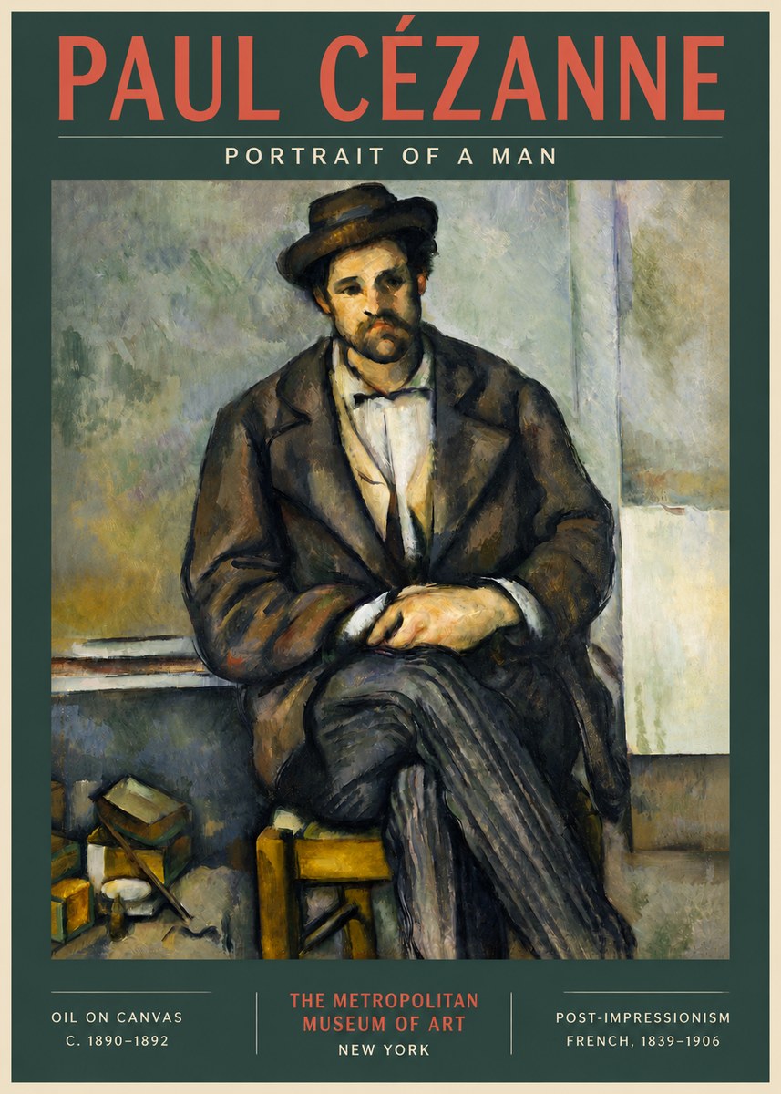 Paul Cézanne Portrait of a Man III No3 - Poszter