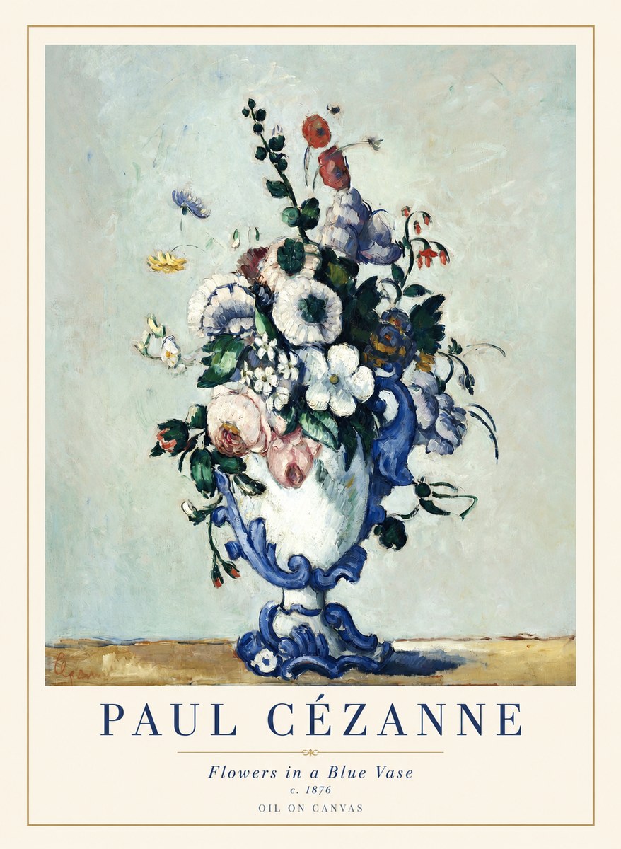 Paul Cézanne Flowers in a Blue Vase No1 - Poszter