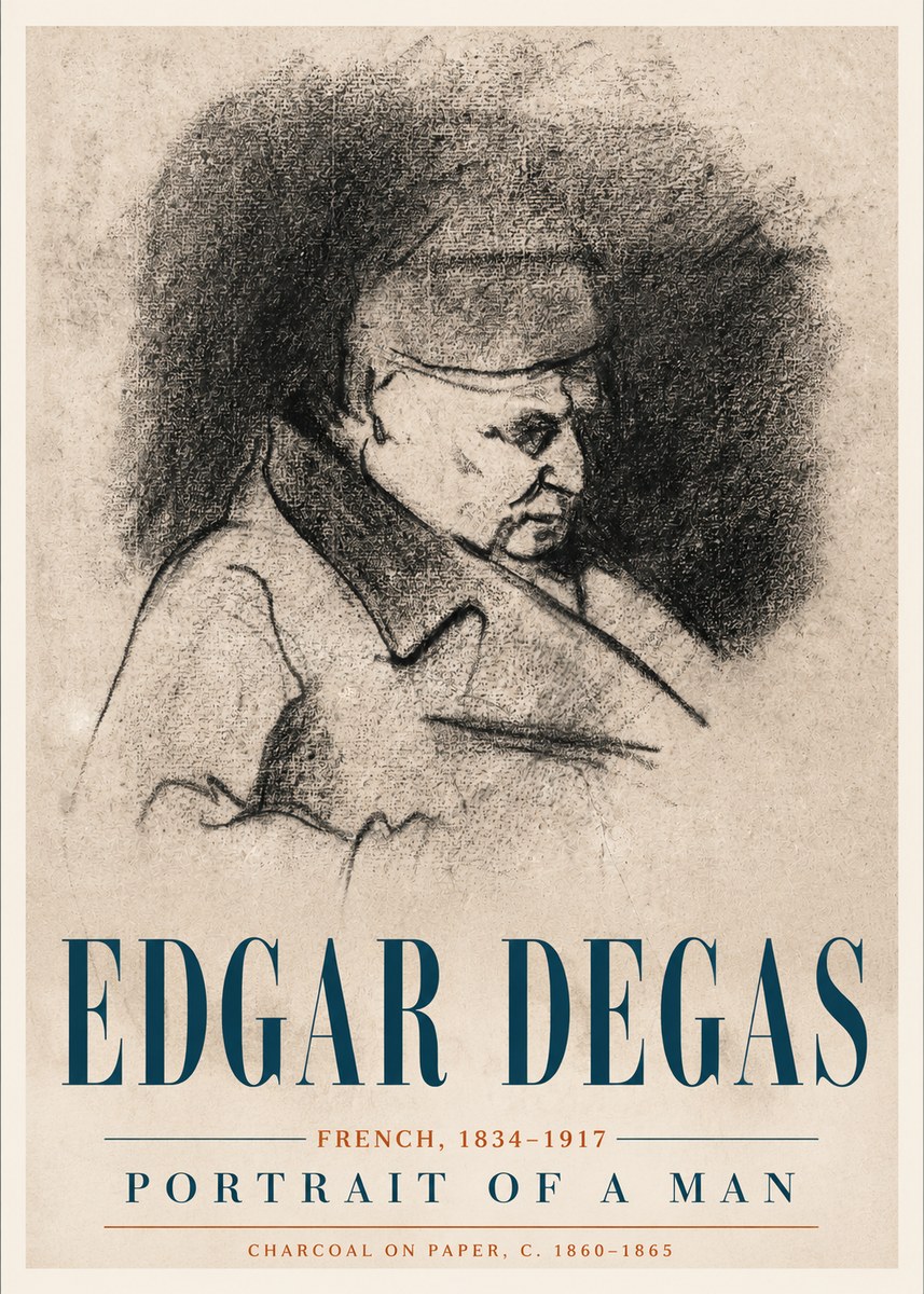 Edgar Degas Portrait of a Man No4 - Poszter