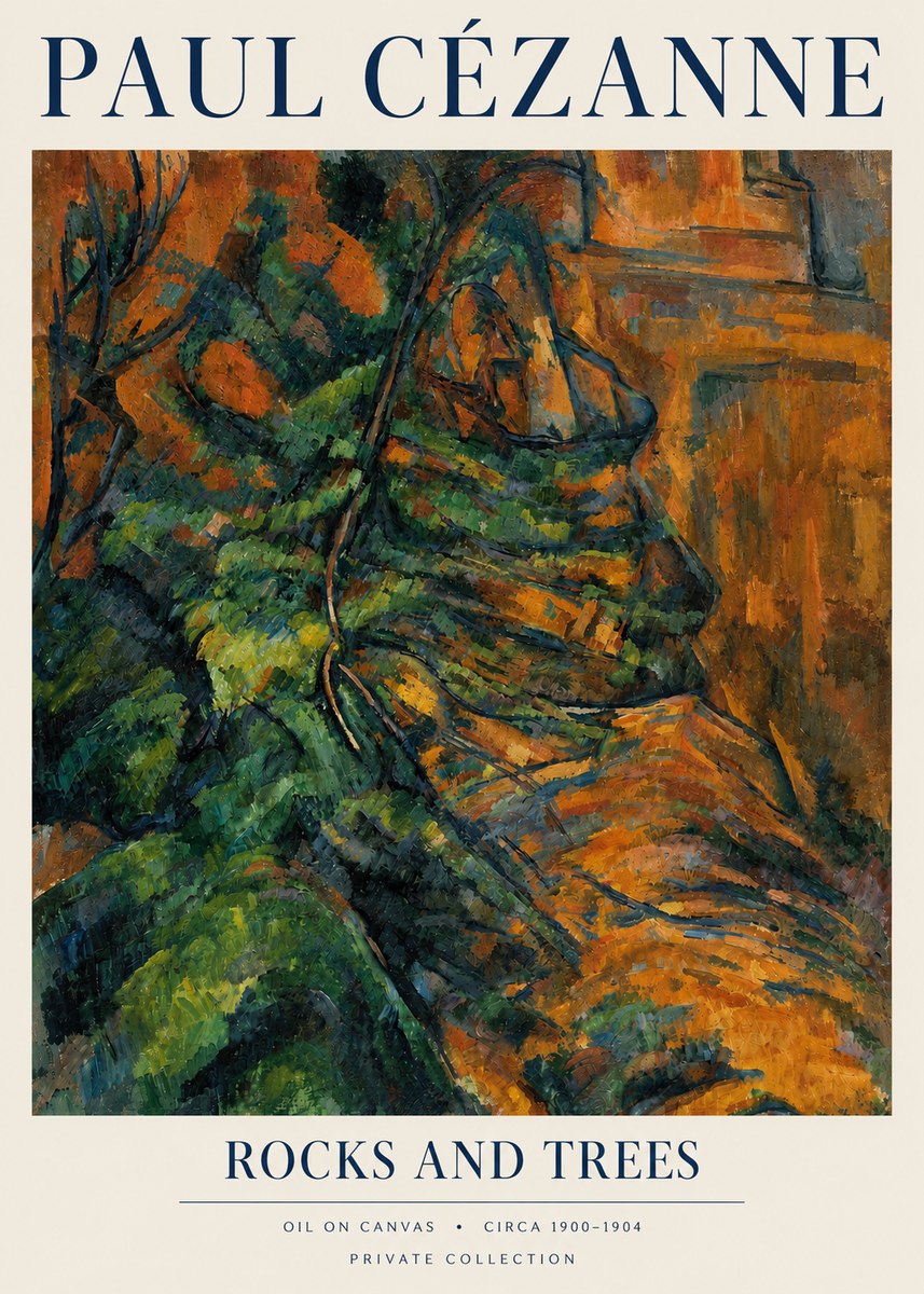 Paul Cézanne Rocks and Trees IV No3 - Poszter