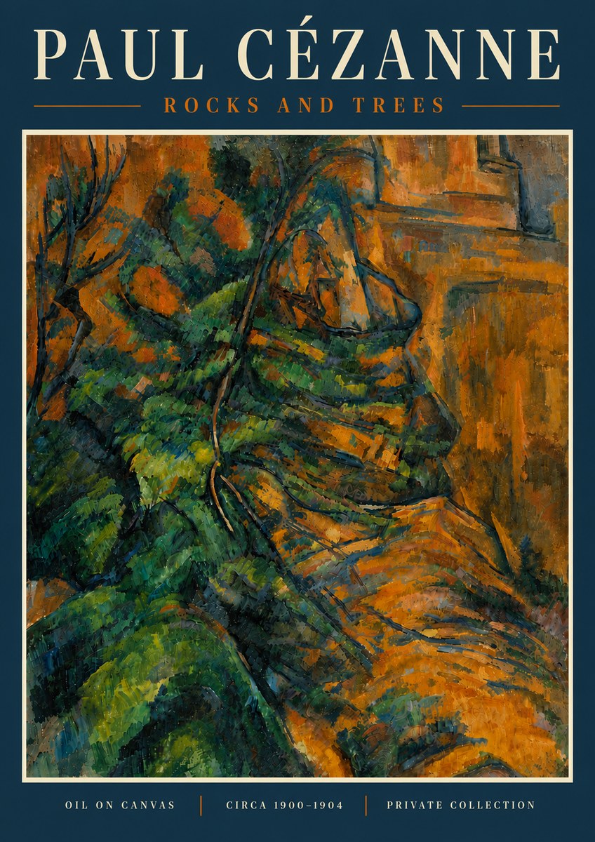 Paul Cézanne Rocks and Trees IV No6 - Poszter