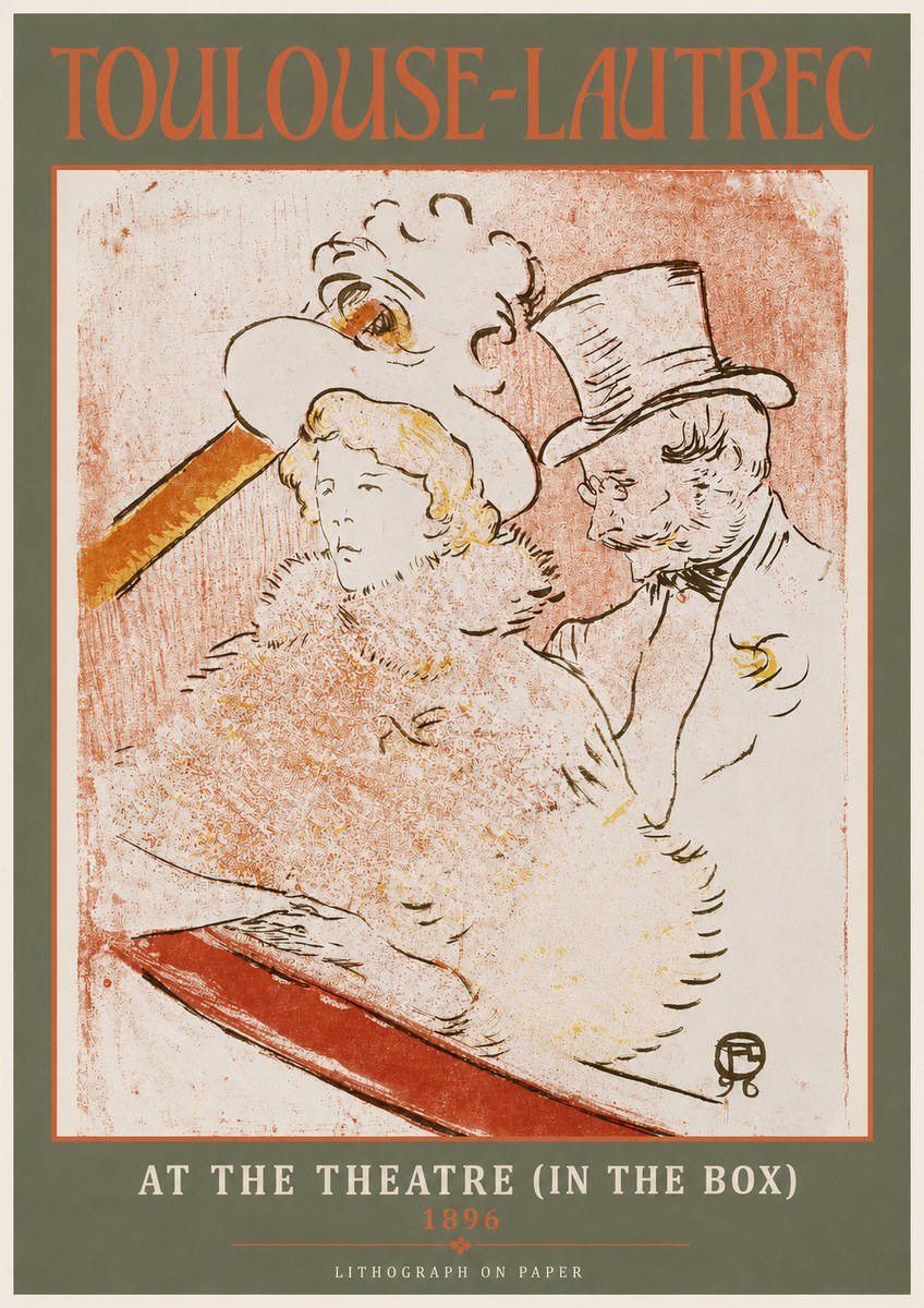Toulouse-Lautrec At the Theatre (in the Box) No2 - Poszter
