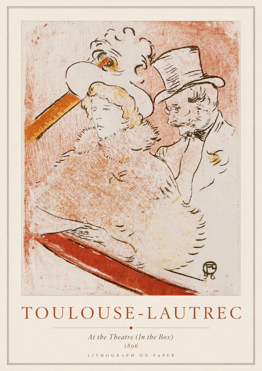 Toulouse-Lautrec At the Theatre (in the Box) No3 - Poszter